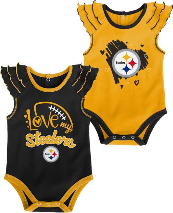 NFL Team Apparel Infant Girl Pittsburgh Steelers 2-Piece Creeper Set