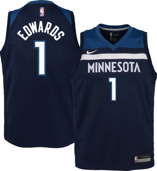 Nike Youth Minnesota Timberwolves Anthony Edwards #1 Navy Dri-FIT Swingman Jersey