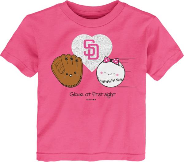 Gen2 Youth Toddler Girl's San Diego Padres Pink ‘Glove at First Sight' T-Shirt