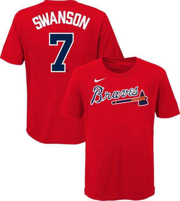 Nike Youth Atlanta Braves Dansby Swanson #7 Red T-Shirt