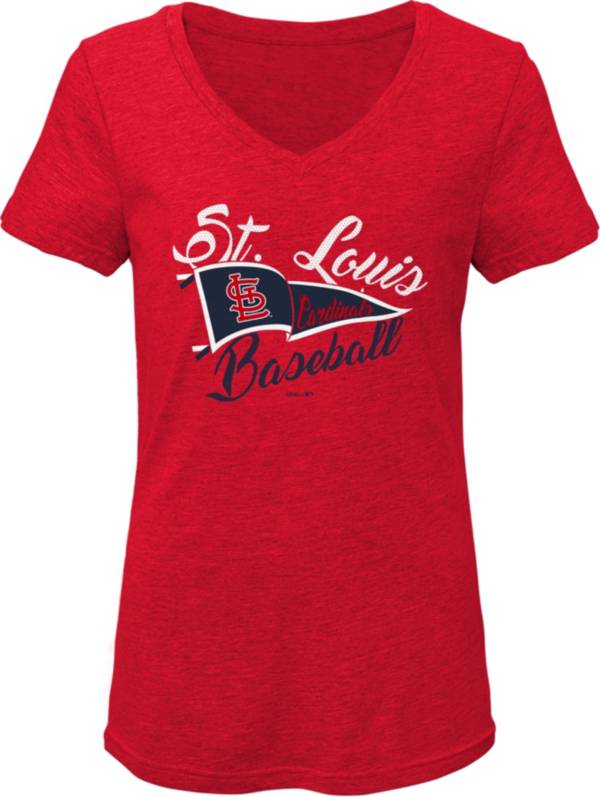 Gen2 Youth Girls' St. Louis Cardinals Red Fly the Flag V-Neck T-Shirt