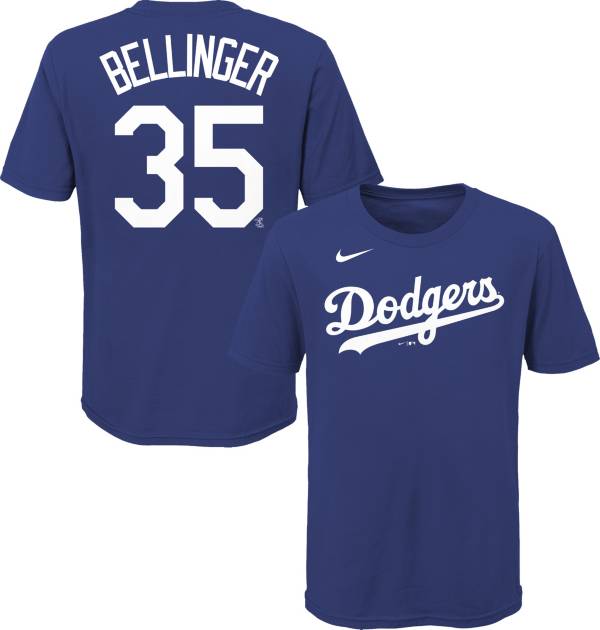 Los Angeles Dodgers MLBPA CODY BELLINGER #35 Color Block Youth Boys T Shirt Blue 