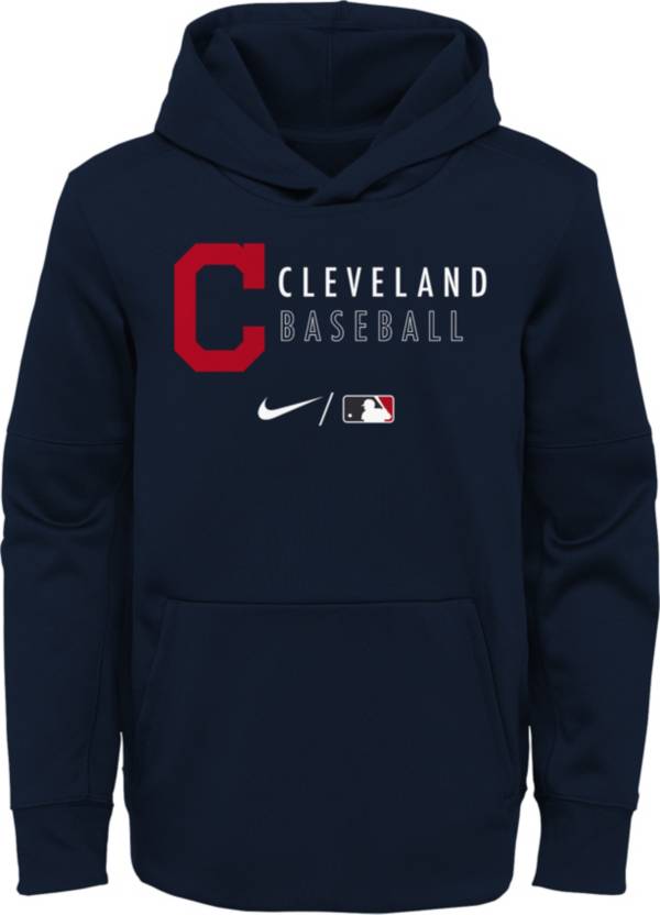 Nike Youth Cleveland Indians Sideline Therma-FIT Blue Pullover Hoodie