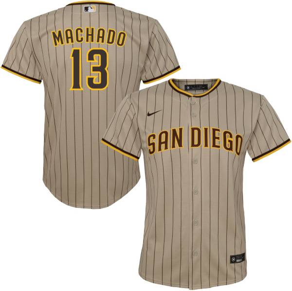 Nike Youth Replica San Diego Padres Manny Machado #13 Cool Base Brown Jersey