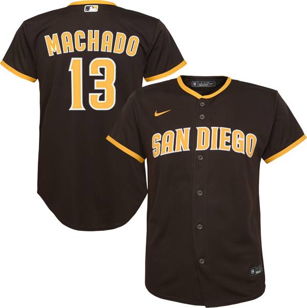 Nike Youth Replica San Diego Padres Manny Machado #13 Cool Base Brown Jersey