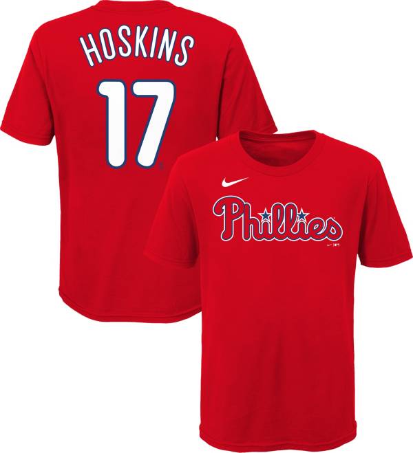 Nike Youth Philadelphia Phillies Rhys Hoskins #17 Red T-Shirt