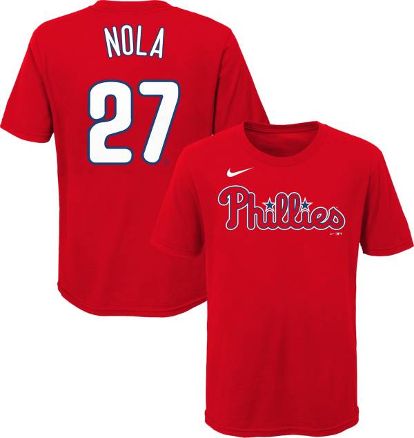 Nike Youth Philadelphia Phillies Aaron Nola #27 Red T-Shirt