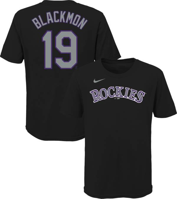 Nike Youth Colorado Rockies Charlie Blackmon #19 Black T-Shirt