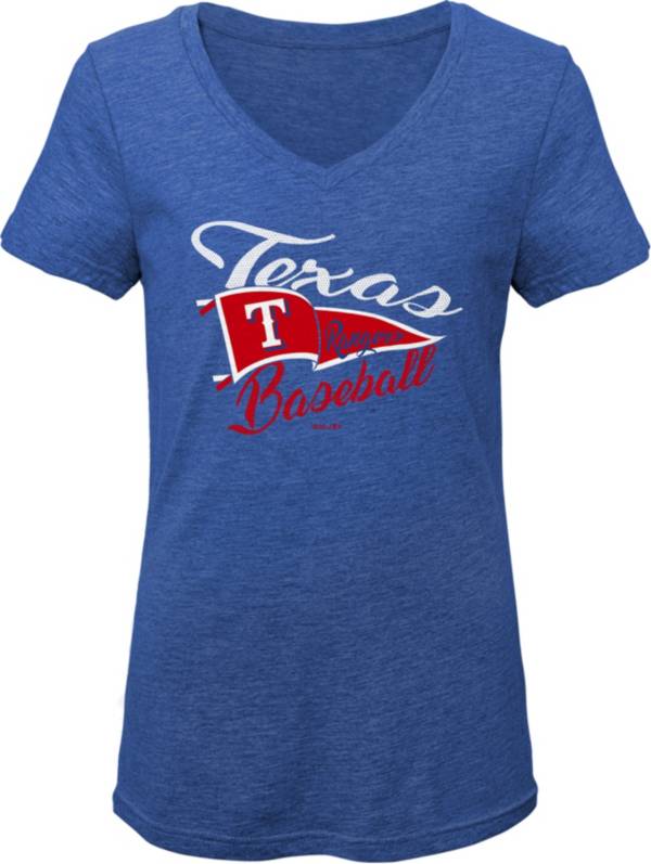 Gen2 Youth Girls' Texas Rangers Royal Fly the Flag V-Neck T-Shirt