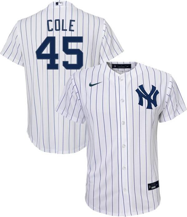 Nike Youth Replica New York Yankees Gerrit Cole #45 Cool Base White Jersey