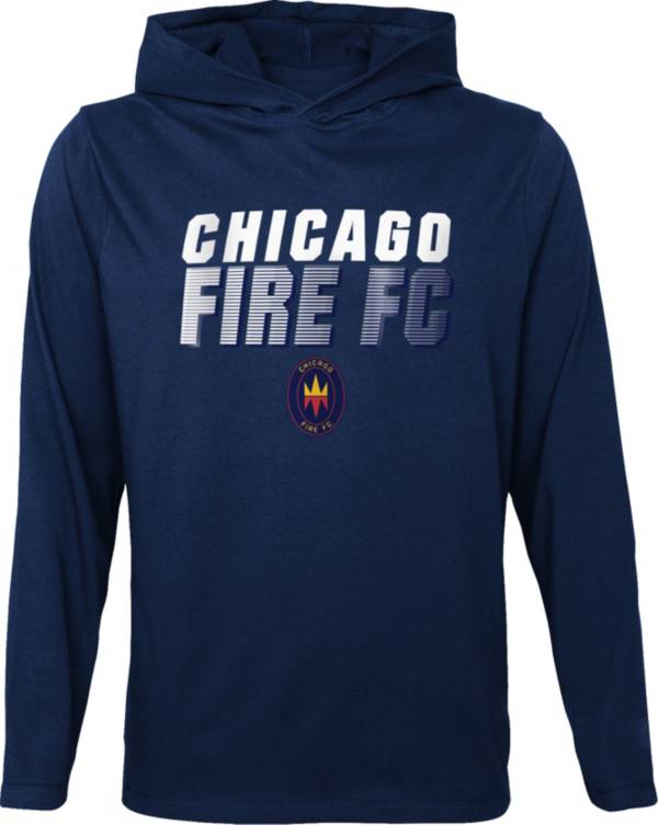 Outerstuff Youth Chicago Fire Blocker Navy Long Sleeve Hoodie