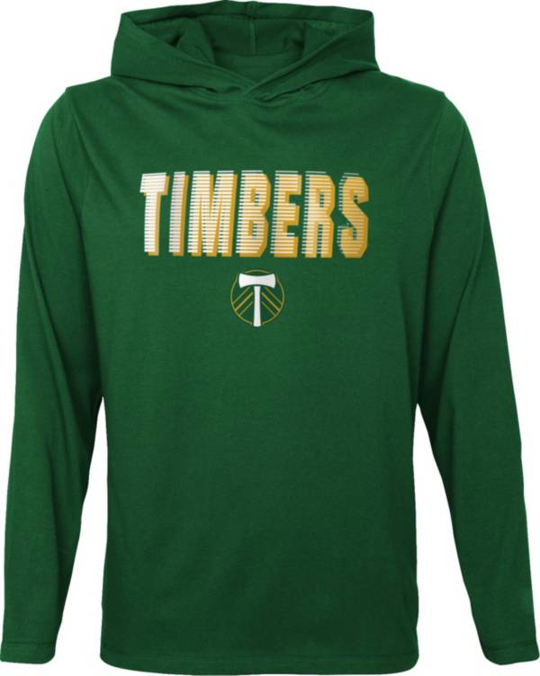 Outerstuff Youth Portland Timbers Blocker Green Long Sleeve Hoodie