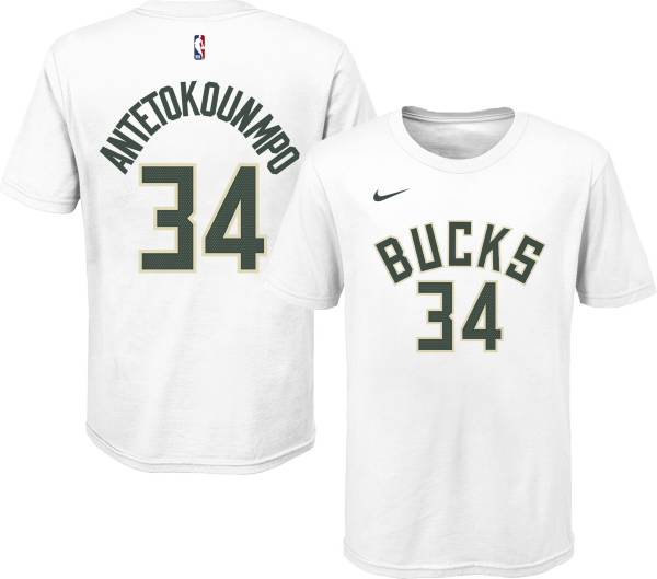 Nike Youth Milwaukee Bucks Giannis Antetokounmpo#34 White T-Shirt