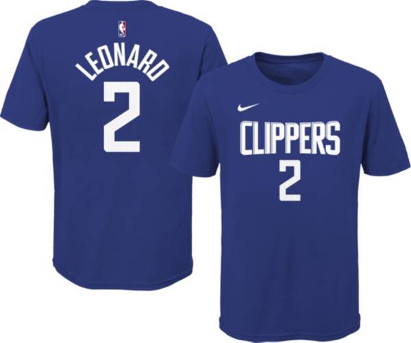 Nike Youth Los Angeles Clippers Kawhi Leonard #2 Blue Cotton T-Shirt