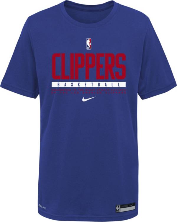 Nike Youth Los Angeles Clippers Blue Practice Performance T-Shirt