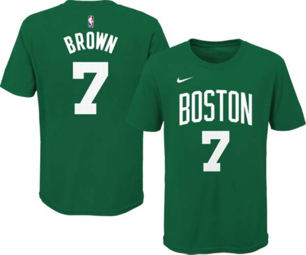 Nike Youth Boston Celtics Jaylen Brown #7 Green Cotton T-Shirt