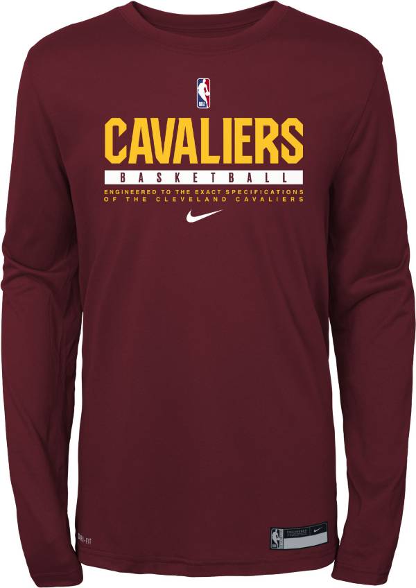 Nike Youth Cleveland Cavaliers Practice Performance Long Sleeve T-Shirt