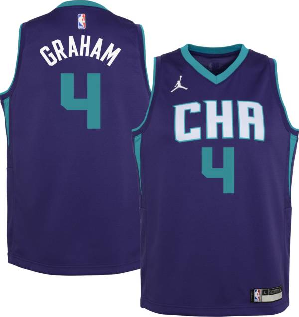 Jordan Youth Charlotte Hornets Devonte' Graham #4 Purple 2020-21 Dri-FIT Statement Swingman Jersey