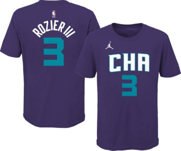 Jordan Youth Charlotte Hornets Terry Rozier #3 Purple Statement T-Shirt