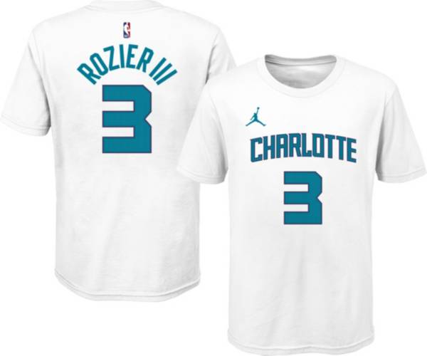 Jordan Youth Charlotte Hornets Terry Rozier III #3 Cotton White T-Shirt