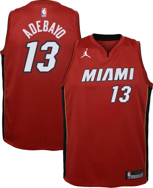 Jordan Youth Miami Heat Bam Adebayo #13 Red 2020-21 Dri-FIT Statement Swingman Jersey