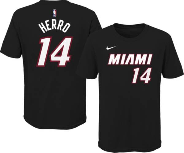 Nike Youth Miami Heat Tyler Herro #14 Cotton Black T-Shirt