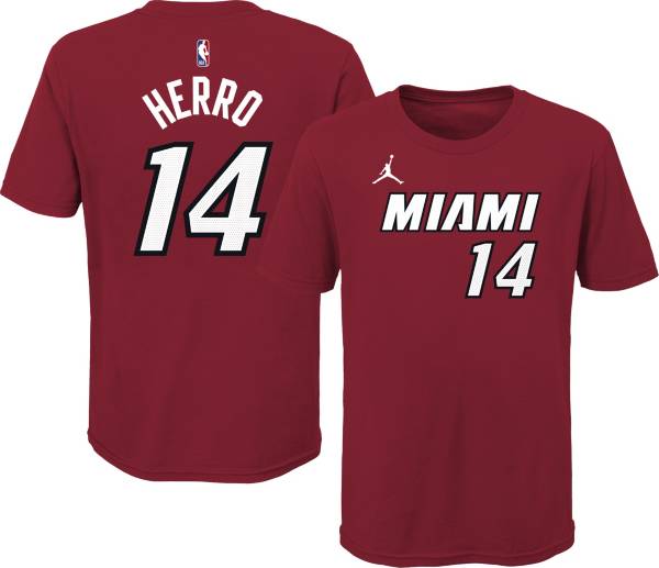 Jordan Youth Miami Heat Tyler Herro #14 Red Statement T-Shirt