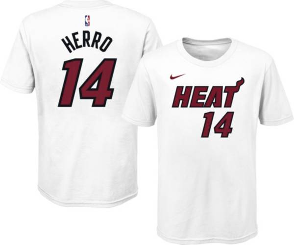 Nike Youth Miami Heat Tyler Herro #14 Cotton White T-Shirt