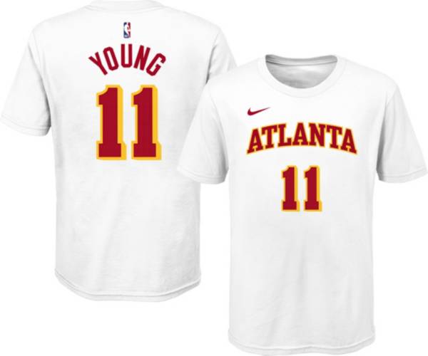 Nike Youth Atlanta Hawks Trae Young #11 Cotton White T-Shirt