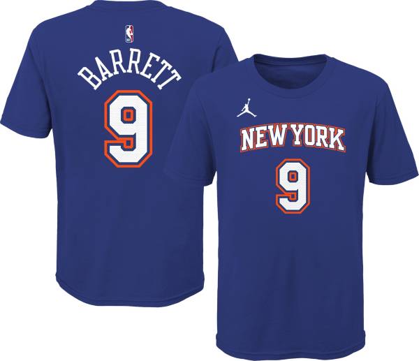 Jordan Youth New York Knicks RJ Barrett #9 Bue Statement T-Shirt