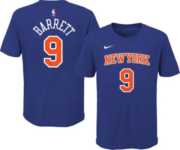 Nike Youth New York Knicks RJ Barrett #9 Blue Cotton T-Shirt