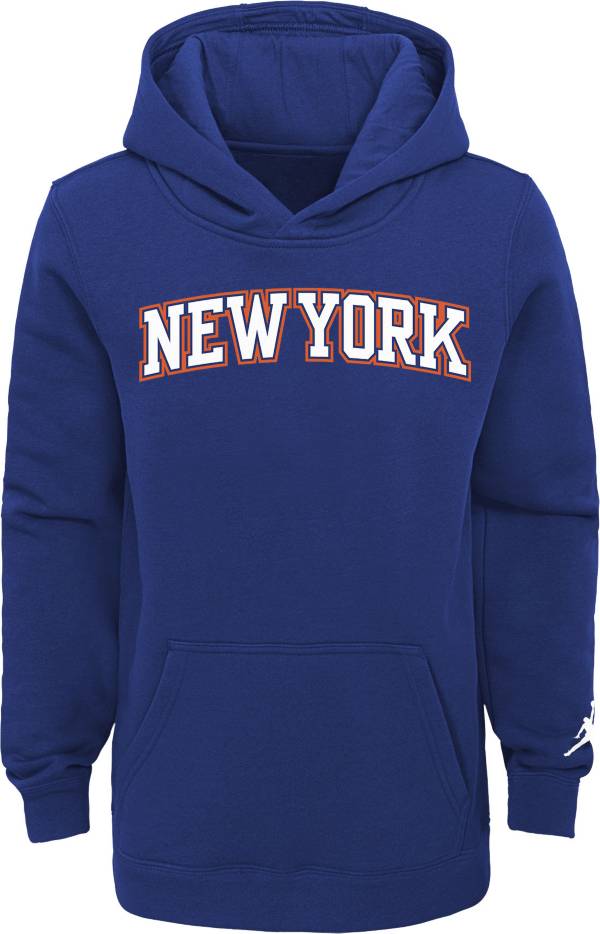 Jordan Youth New York Knicks Blue Statement Pullover Hoodie