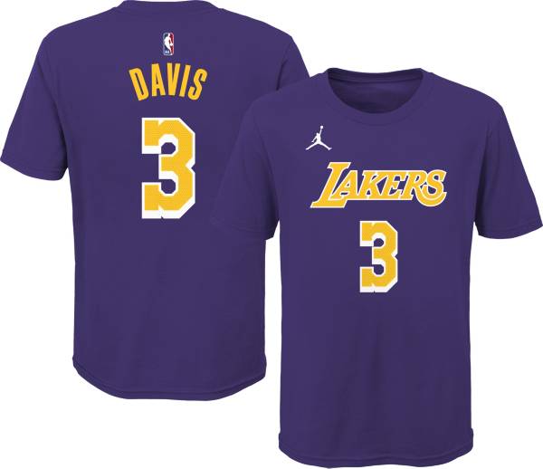 Jordan Youth Los Angeles Lakers Anthony Davis #3 Purple Statement T-Shirt
