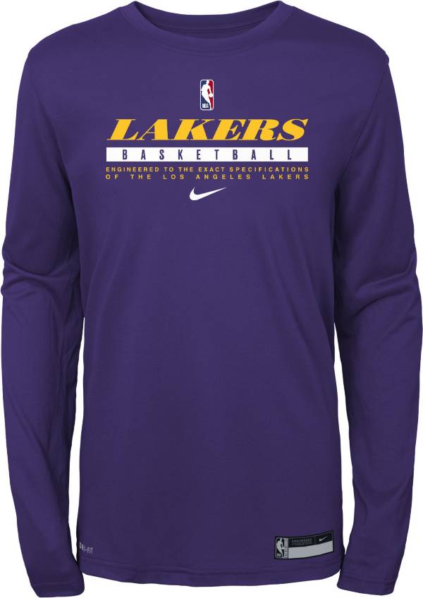 Nike Youth Los Angeles Lakers Practice Performance Long Sleeve T-Shirt