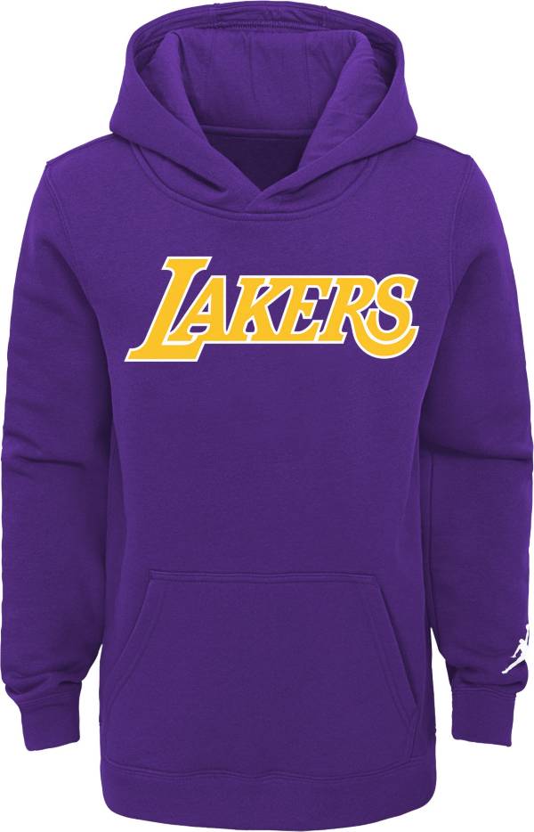 Jordan Youth Los Angeles Lakers Purple Statement Pullover Hoodie