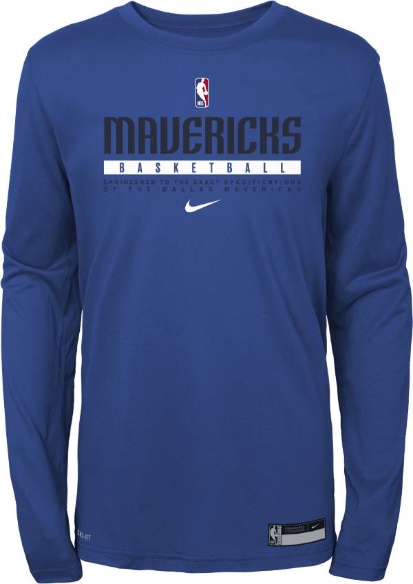 Nike Youth Dallas Mavericks Practice Performance Long Sleeve T-Shirt