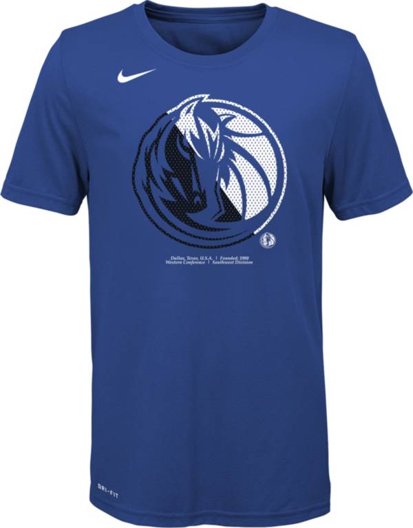 Nike Youth Dallas Mavericks Logo Short Sleeve Blue T-Shirt