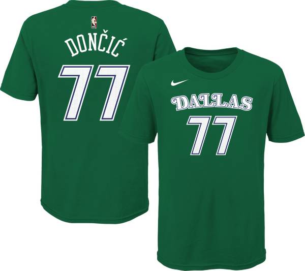 Nike Youth Dallas Mavericks Luka Doncic #77 Green Hardwood Classic T-Shirt