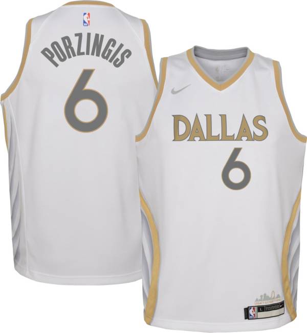 Nike Youth 2020-21 City Edition Dallas Mavericks Kristaps Porzingis #6 Dri-FIT Swingman Jersey