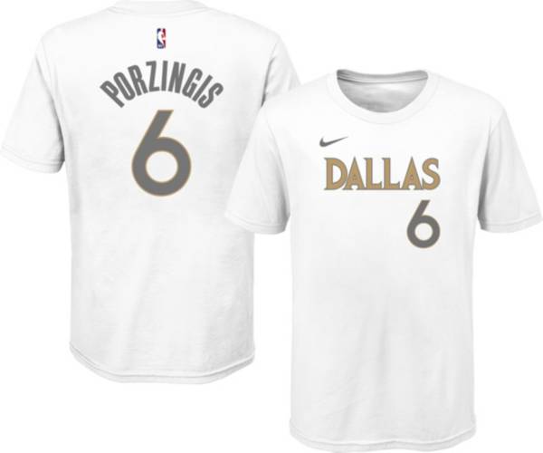 Nike Youth 2020-21 City Edition Dallas Mavericks Kristaps Porzingis #6 Cotton T-Shirt