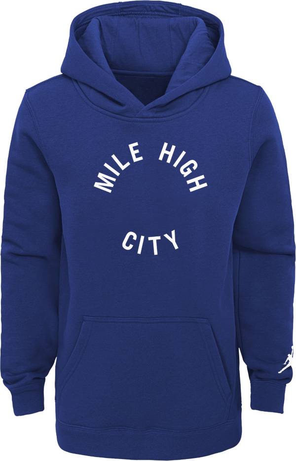 Jordan Youth Denver Nuggets Blue Statement Pullover Hoodie