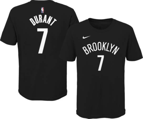Nike Youth Brooklyn Nets Kevin Durant #7 Cotton Black T-Shirt