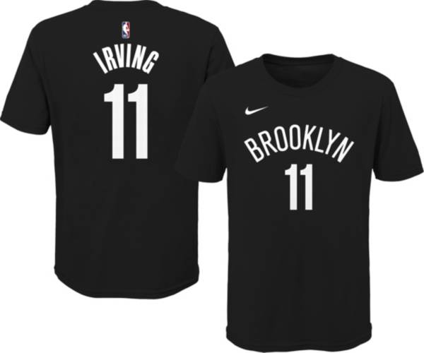 Nike Youth Brooklyn Nets Kyrie Irving #11 Cotton Black T-Shirt