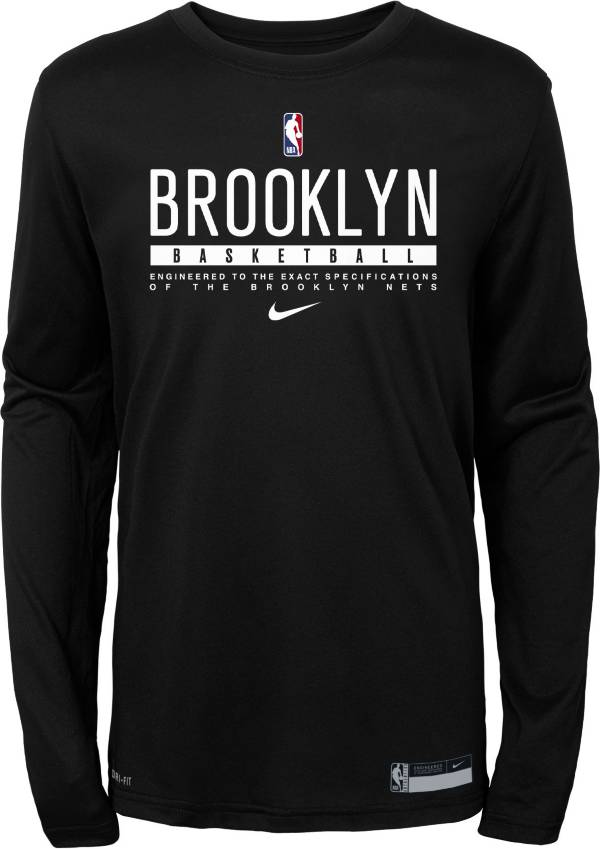 Nike Youth Brooklyn Nets Practice Performance Long Sleeve T-Shirt