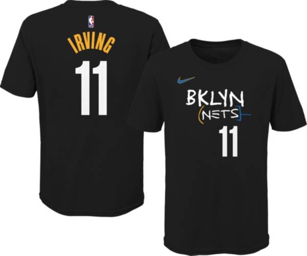 Nike Youth 2020-21 City Edition Brooklyn Nets Kyrie Irving #11 Cotton T-Shirt