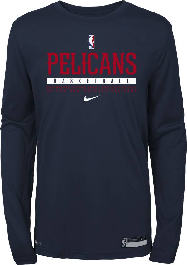 Nike Youth New Orleans Pelicans Practice Performance Long Sleeve T-Shirt