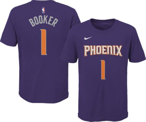 Nike Youth Phoenix Suns Devin Booker #1 Purple Cotton T-Shirt