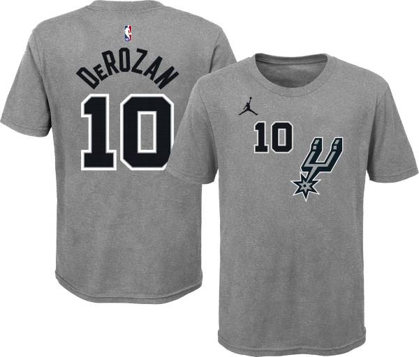 Jordan Youth San Antonio Spurs DeMar DeRozan #10 Grey Statement T-Shirt