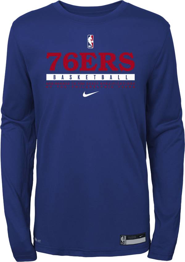 Nike Youth Philadelphia 76ers Practice Performance Long Sleeve T-Shirt