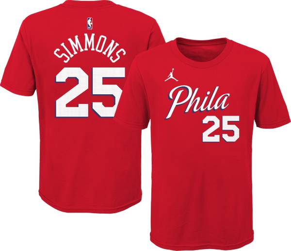 Jordan Youth Philadelphia 76ers Ben Simmons #25 Red Statement T-Shirt